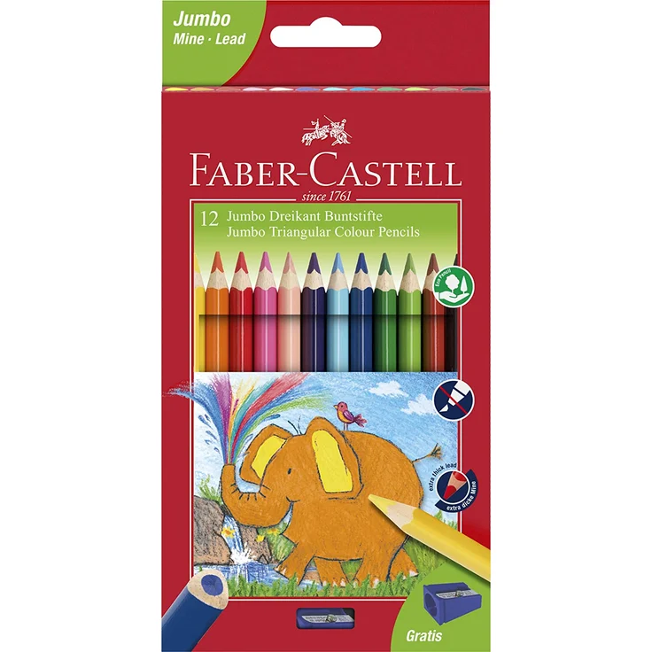 Faber-Castell Buntstift dreikant Jumbo 12er – Bild 1