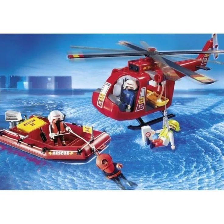 Playmobil City Action 4428 'SOS-Helikopter mit Rettungsboot', ab 4 Jahren – Bild 4