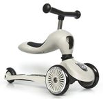 Scoot & Ride 'Highwaykick 1' Kickboard, ab 12 Monaten, 3-fach höhenverstellbar bis 64 cm, 2in1 mit Sitz, max. belastbar bis 50 kg, ash