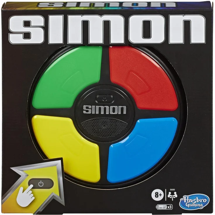 Hasbro 'Simon' elektronisches Reaktionsspiel, ab 8 Jahren, trainiert Merkfähigkeit durch steigenden Schwierigkeitsgrad – Bild 6