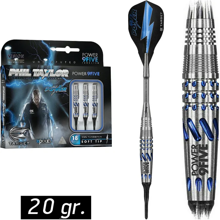 Target Darts Power 9Five Japanische Dartpfeile mit weicher Spitze, 18 g