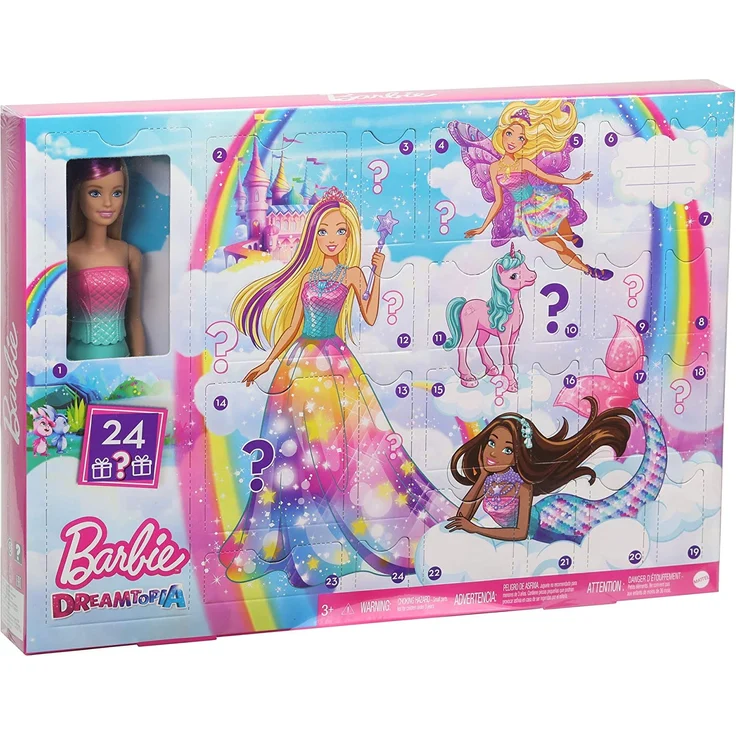 Mattel GJB72 'Barbie Fairytale' Adventskalender inkl. Puppe, Outfits, Zubehör-Teilen und Accessoires, ab 3 Jahren – Bild 1