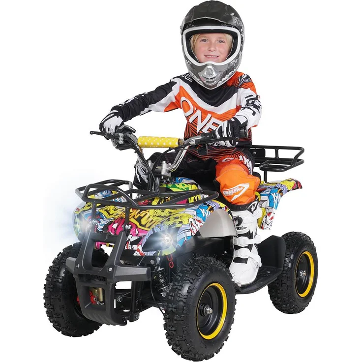 Elektro Quad Miniquad Kinder Atv Torino 1000Watt Pocketquad Racer Kid Pocketbike (Gelb Graffiti) – Bild 2