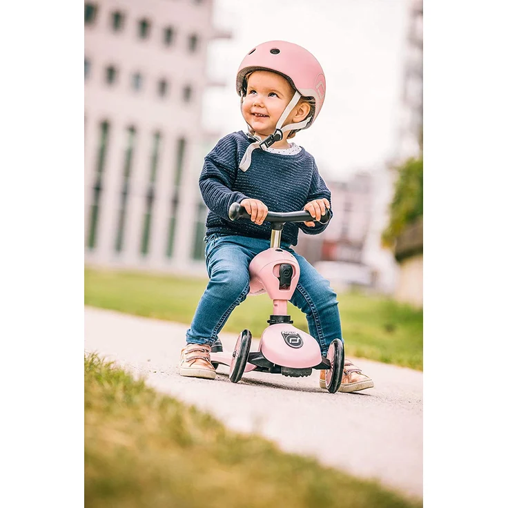 Scoot & Ride 'Highwaykick 1' Kickboard, ab 12 Monaten, 3-fach höhenverstellbar bis 64 cm, 2in1 mit Sitz, max. belastbar bis 50 kg, rose – Bild 4