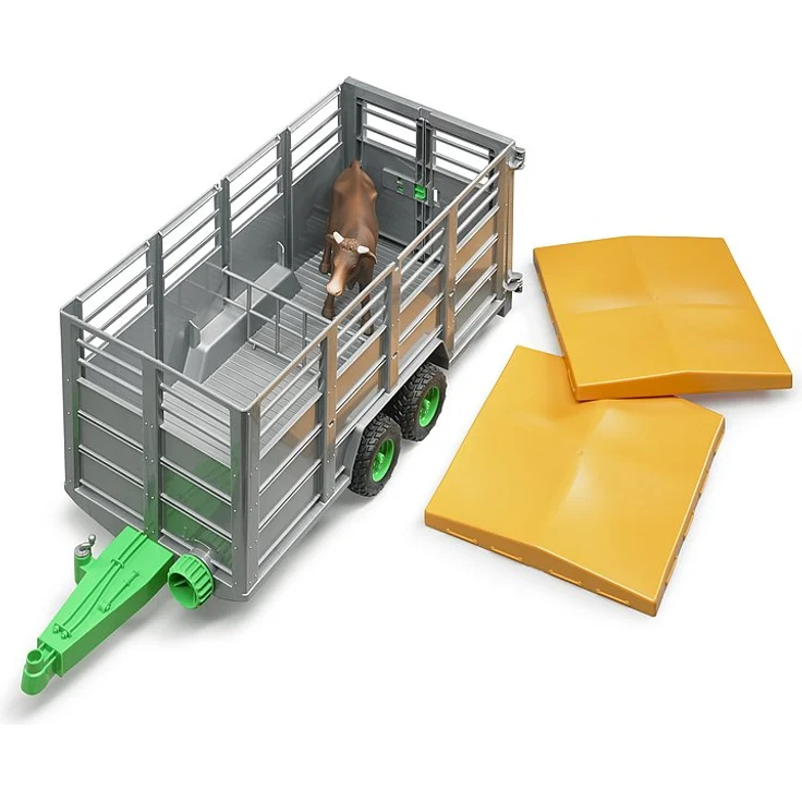 Bruder 02227 'Viehtransportanhänger mit 1 Kuh', abnehmbares Dach, 48 x 17 x 20 cm, ab 3 Jahren - Preisvergleich – Bild 3