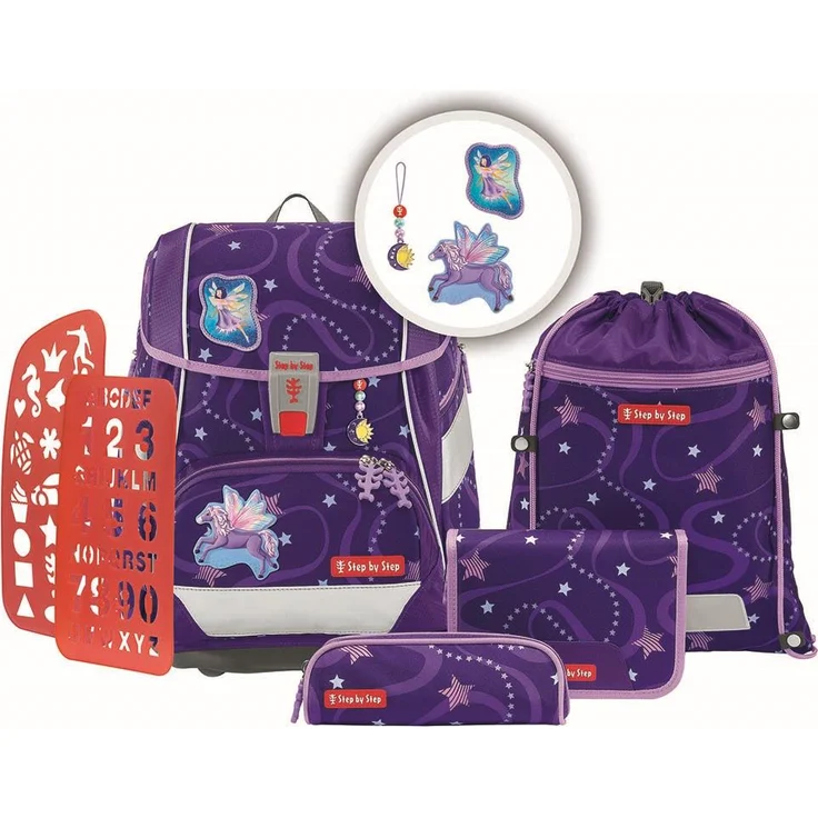 Step by Step 2in1 Plus 'Pegasus Emily', Schulranzen-Set, 6-teilig, 19 Liter, Lila – Bild 1