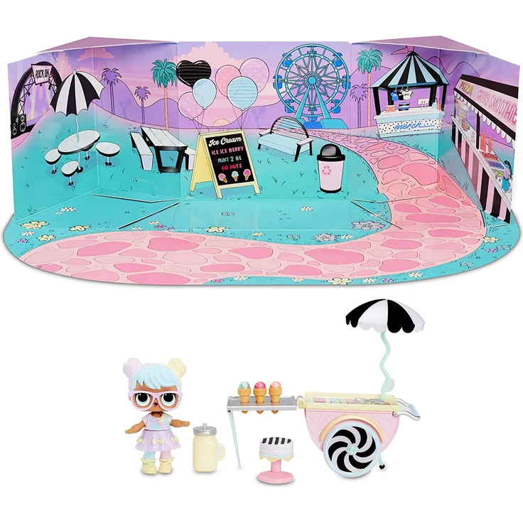 L.O.L. Surprise! 564911E7C Furniture - Puppenmöbel und Sammelfigur mit Zubehör Ice Cream Pop-Up mit Bon Bon, 10 Überraschungen – Bild 1