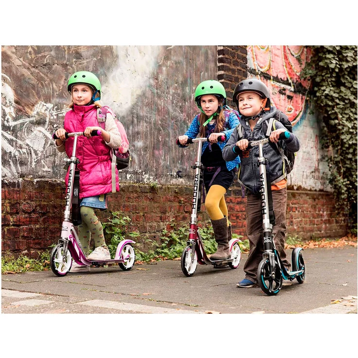 HUDORA 14764 'BigWheel 205' Scooter, ab 6 Jahren, höhenverstellbar bis 104 cm, klappbar, max. belastbar bis 100 kg, magenta/silber – Bild 5