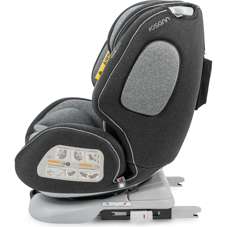 Osann 'One 360°' Autokindersitz Universe Grey 0 bis 36 kg (Gruppe 0+/1/2/3), drehbar, Isofix, mit Seitenaufprallschutz – Bild 5