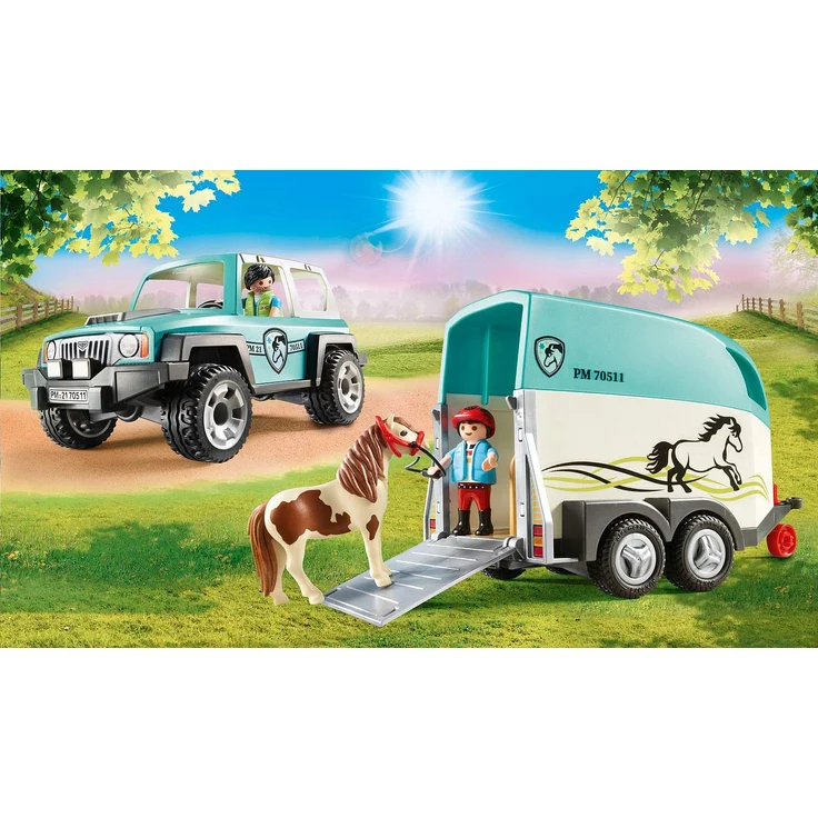 Playmobil Country 70511 'PKW mit Ponyanhänger', 44 Teile, ab 4 Jahren – Bild 2