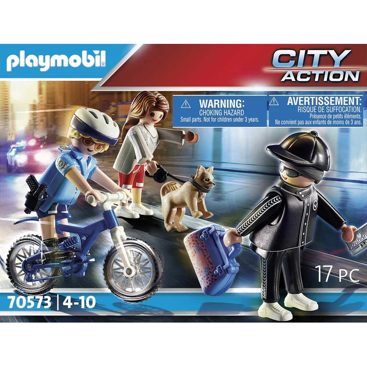 Playmobil City Action 70573 'Polizei-Fahrrad: Verfolgung des Taschendiebs', 17 Teile, ab 4 Jahren – Bild 3