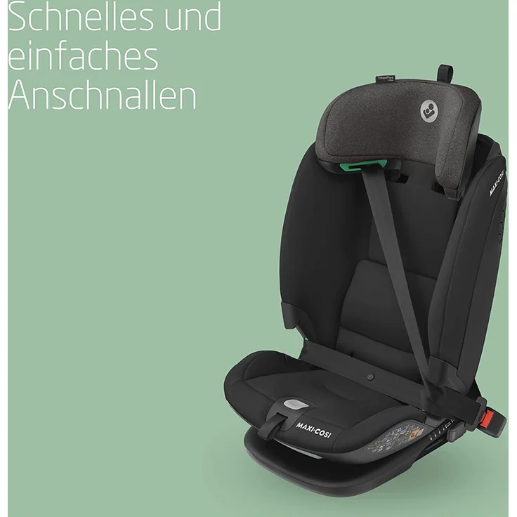 Maxi-Cosi Titan Plus i-Size, mitwachsender ISOFIX-Kindersitz, G-CELL-Seitenaufprallschutz, 4 Liegepositionen, weiche Schaumstoffpolster in Kopfstütze, 76-150 cm, 15 Monate - 12 Jahre, Authentic Black – Bild 7