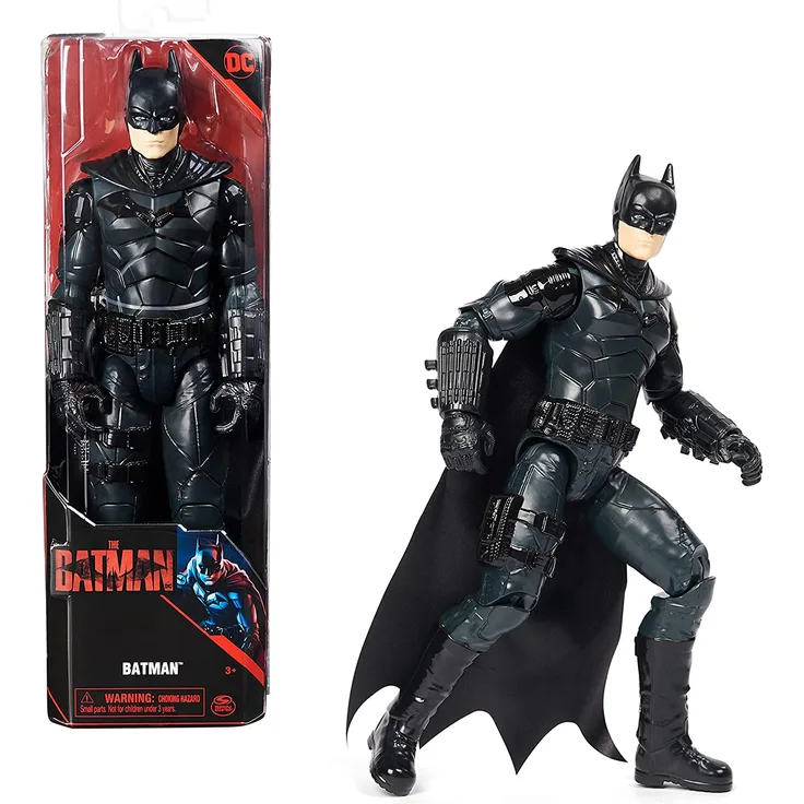 Spin Master Batman "The Batman" 30cm Batman-Actionfigur mit Stoffumhang im authentischen Batman-Kinofilm-Look, Spielfigur