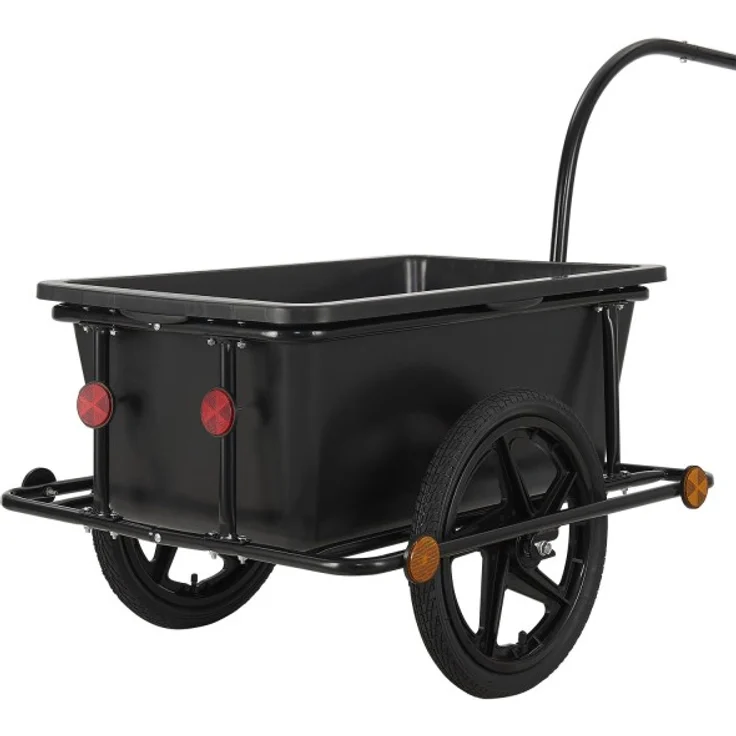 Juskys Fahrradanhänger für Fahrrad 40 kg Zuladung Schwarz, 90 l, Luftbereifung – Bild 17