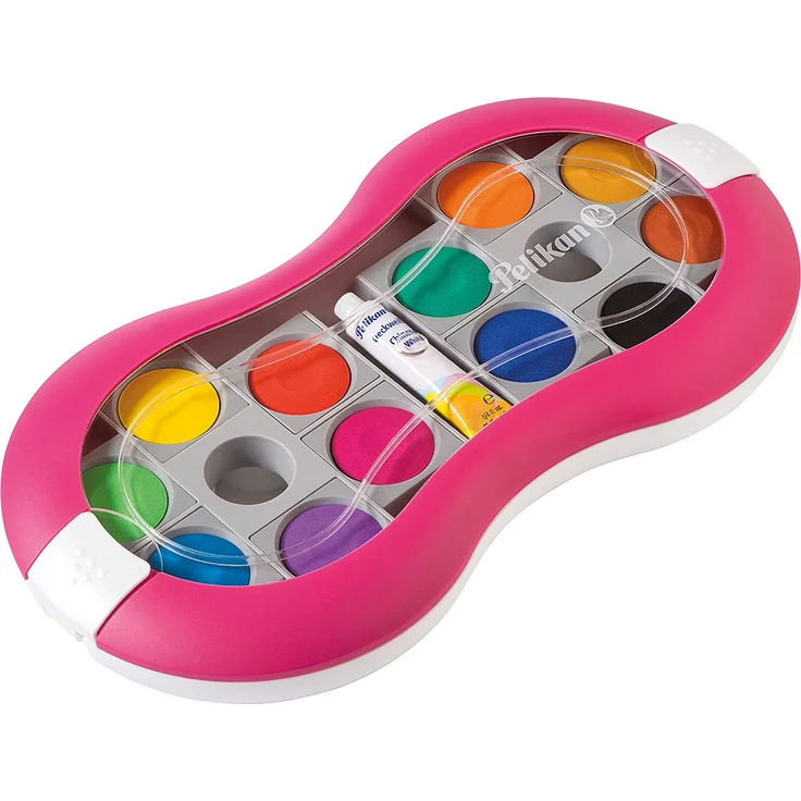 Pelikan Deckfarbkasten Space+ Magenta mit 12 Qualitätsfarben und 1 Tube Deckweiß – Bild 1
