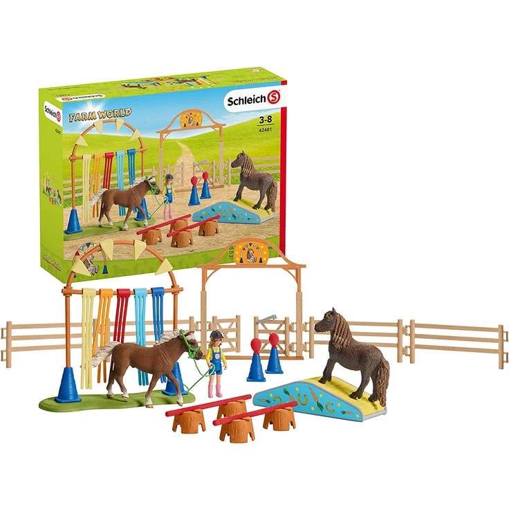 Schleich Farm World 42481 'Pony Agility Training', ab 3 Jahren, 41 Teile - Preisvergleich – Bild 1