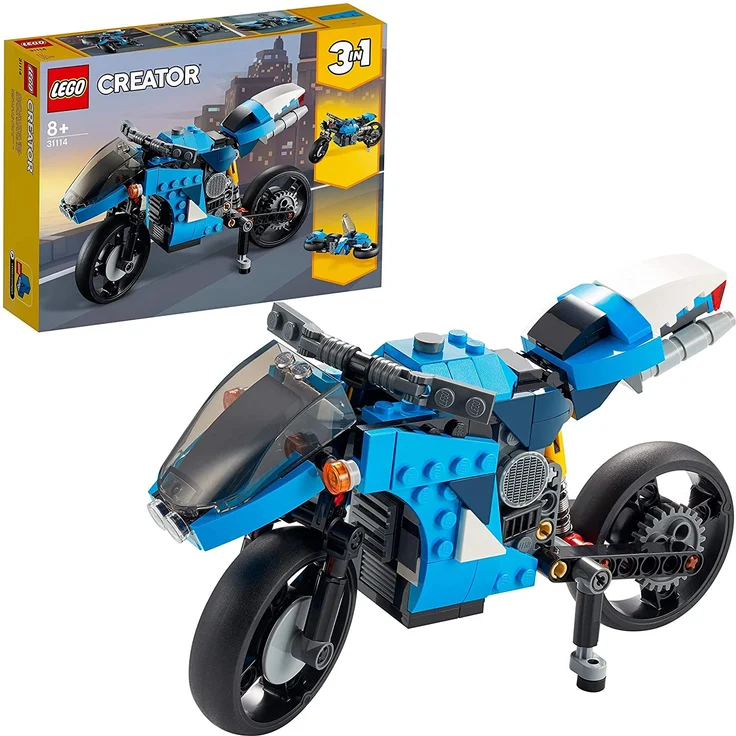 LEGO Creator 3-in-1 31114 'Geländemotorrad', 236 Teile, ab 8 Jahren, 3 Baumöglichkeiten, modernes Motorrad, klassische Straßenmaschine, futuristisches Hoverbike – Bild 1