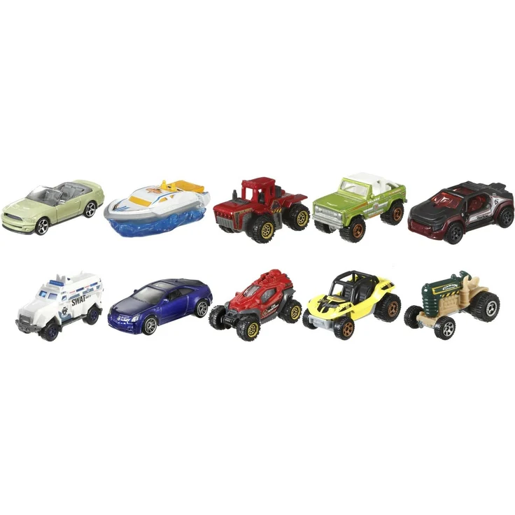 Matchbox X7111 - 9er Pack Fahrzeuge Geschenkset Sortiment, zufällige Auswahl, je 9 Spielzeugautos, Auto Spielzeug ab 3 Jahren – Bild 5