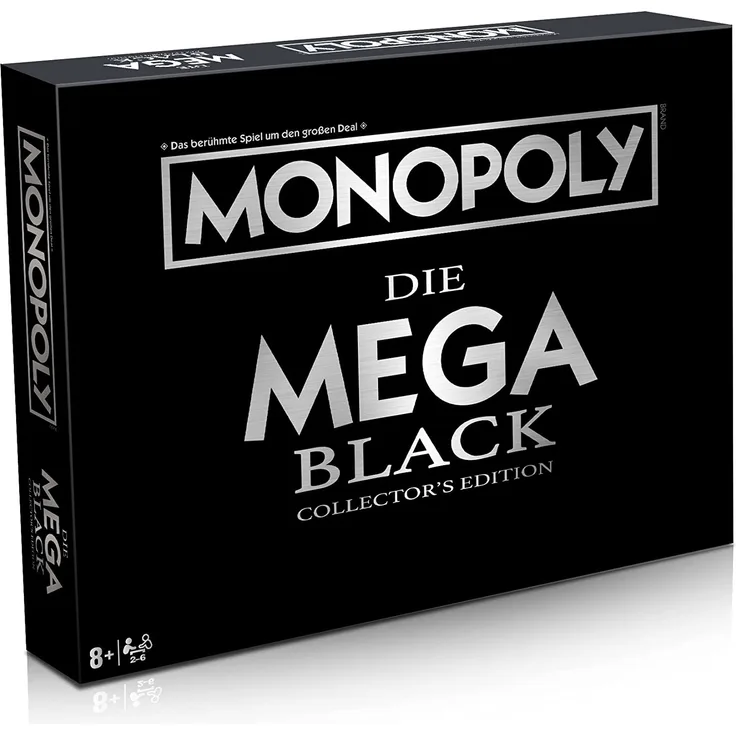 Monopoly 'Mega Black Edition' Brettspiel, ab 8 Jahren, 2-6 Spieler, 60-90 min Spielzeit, deutsch
