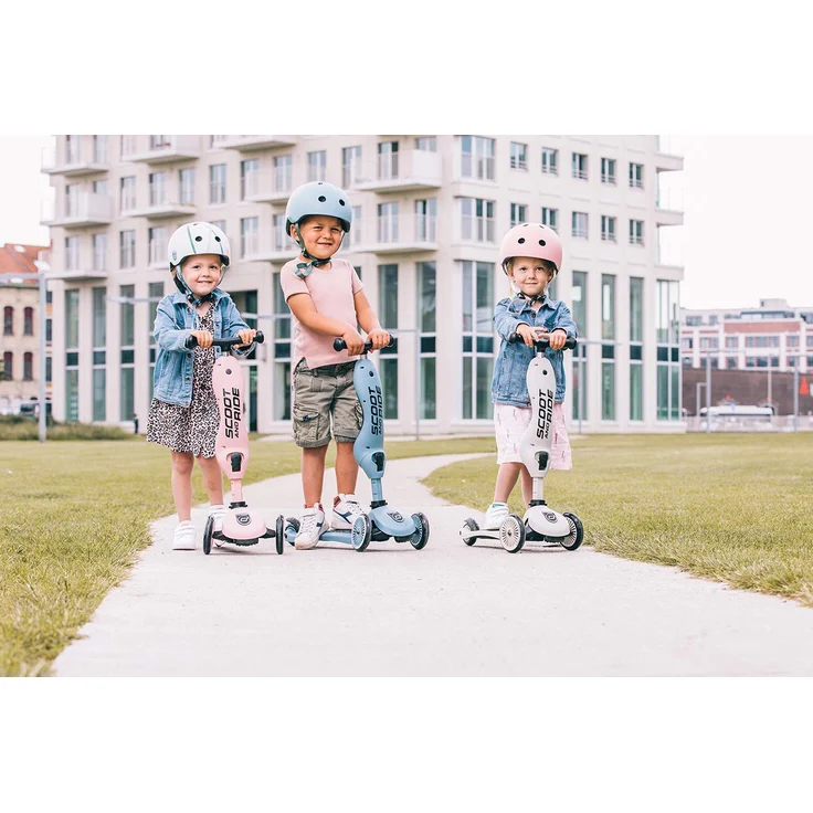 Scoot & Ride 'Highwaykick 1' Kickboard, ab 12 Monaten, 3-fach höhenverstellbar bis 64 cm, 2in1 mit Sitz, max. belastbar bis 50 kg, rose – Bild 5