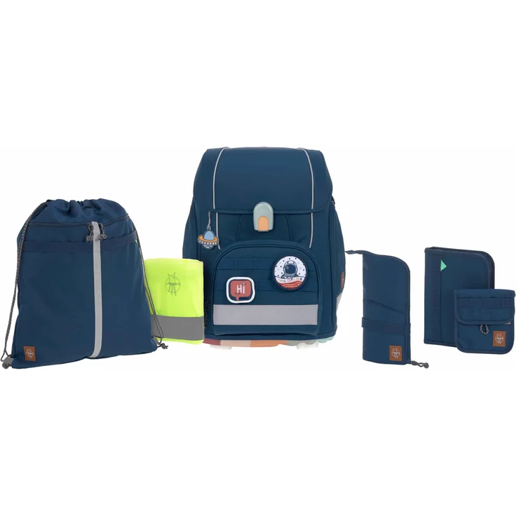 Lässig Boxy Unique 'Navy', 7-tlg. Schulranzenset, 21 Liter, ab 6 Jahren – Bild 1