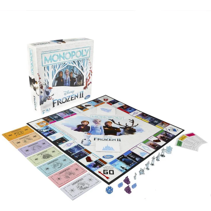 Monopoly 'Die Eiskönigin 2' Brettspiel, ab 8 Jahren, 2-6 Spieler, Klassiker im Disney Frozen 2 Motiv – Bild 1