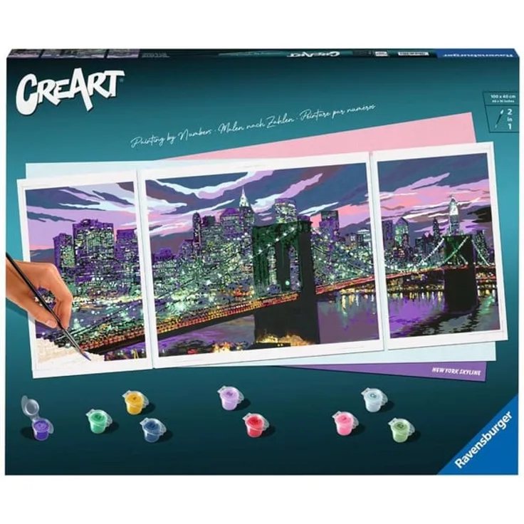 Ravensburger 23551 - CreArt, Malen nach Zahlen, New York Skyline, 100x40cm, Malset