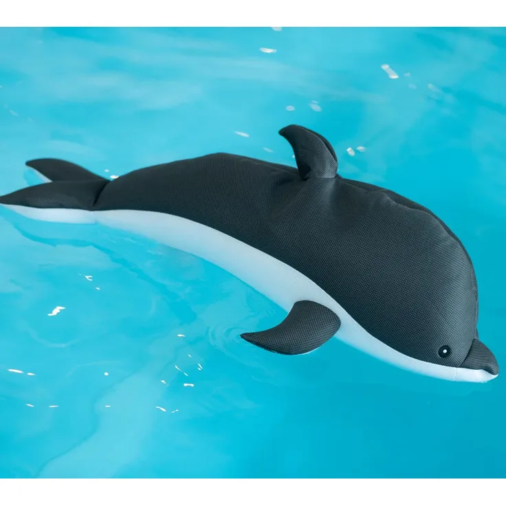 Westmann Stoff Schwimmtier Delfin | Grau | 40x102x36 cm