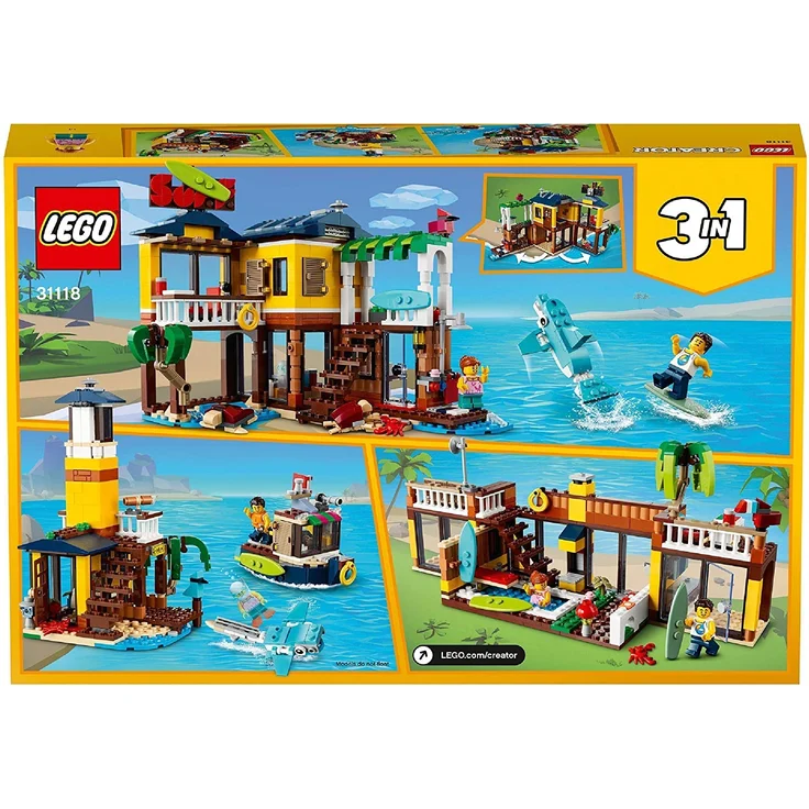 LEGO Creator 3-in-1 31118 'Surfer-Strandhaus', 564 Teile, ab 8 Jahren, drei Baumöglichkeiten, Surfer-Hütte, Leuchtturm und Poolhaus – Bild 9