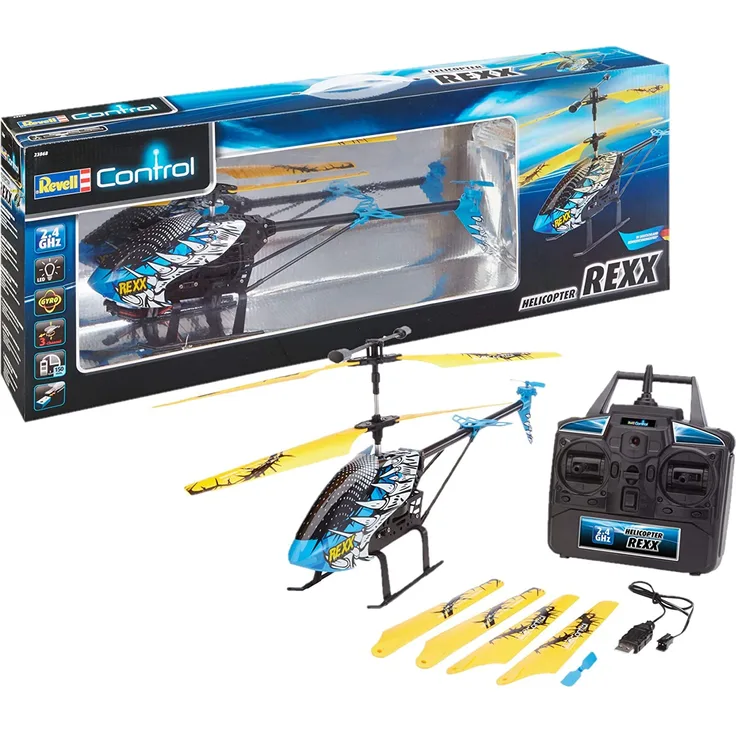 Revell Control 23868 'Helikopter Rexx', ferngesteuerter Hubschrauber, RC, 30 m Reichweite, stabile Flugeigenschaften