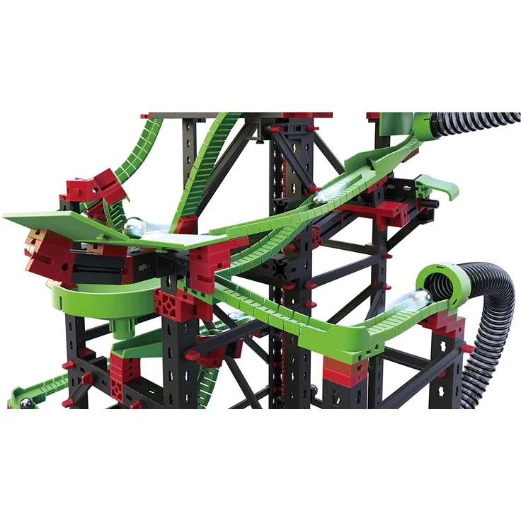 fischertechnik Kugelbahn Dynamic XXL mit einer einzigartigen Streckenlänge von 5,6m - 3 Modelle - Komplettset inklusive Motor, Rainbow-LED, Looping, Stop & Go, Wechselweiche für grenzenlosen Spielspaß – Bild 4