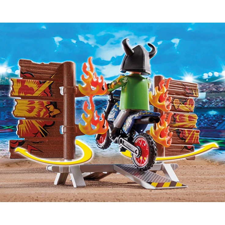 Playmobil Stuntshow 70553 'Stuntshow Motorrad mit Feuerwand', 26 Teile, ab 4 Jahren - Preisvergleich – Bild 3