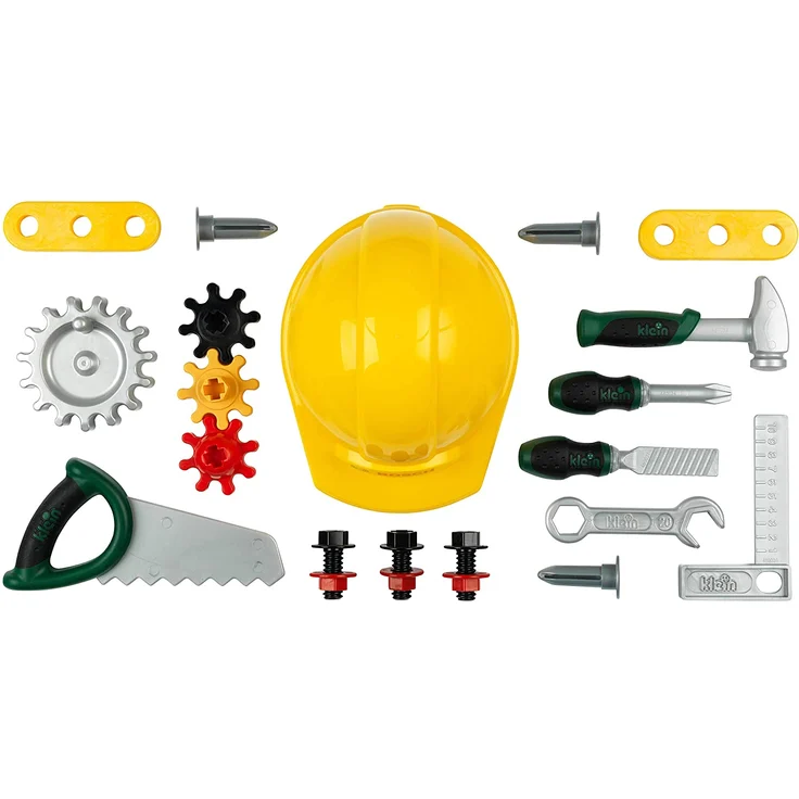 Theo Klein 8612 Bosch Werkbank Junior 2+, mit Helm und Werkzeug, L 49 cm x B 29 cm x H 71 cm, ab 2 Jahren – Bild 3