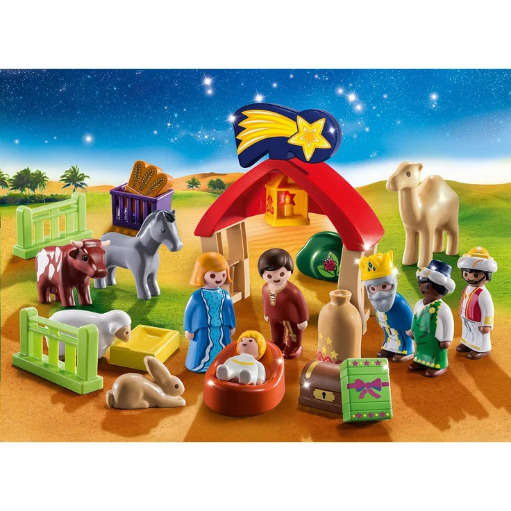PLAYMOBIL 70259 '1.2.3 Adventskalender Weihnachtskrippe', für Kinder ab 1,5 Jahren – Bild 2