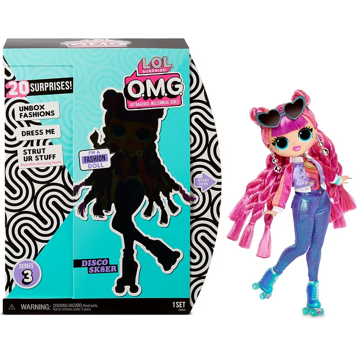 L.O.L. Surprise 'OMG Series 3 - Disco Sk8er' Modepuppe, mit 20 Überraschungen, ab 6 Jahren – Bild 1