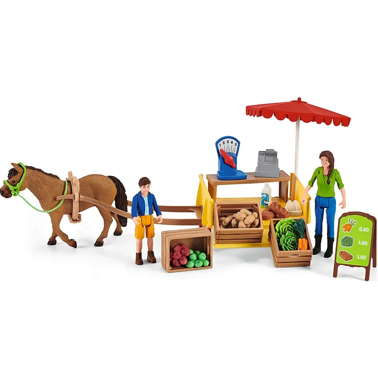 Schleich Farm World 42528 'Mobiler Farm Stand', ab 3 Jahren, 27 Teile, Set mit einer Vielzahl an Spielmöglichkeiten - Preisvergleich – Bild 2