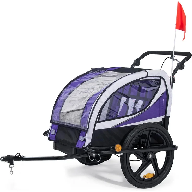 SAMAX 'Jogger 2in1' Fahrradanhänger Lila/Black, 2-Sitzer – Bild 2