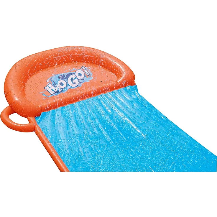 Bestway H2OGO! 'Single' Wasserrutsche, 488 x 82 cm, integrierter Wassersprinkler, einfacher Anschluss an Gartenschlauch – Bild 4