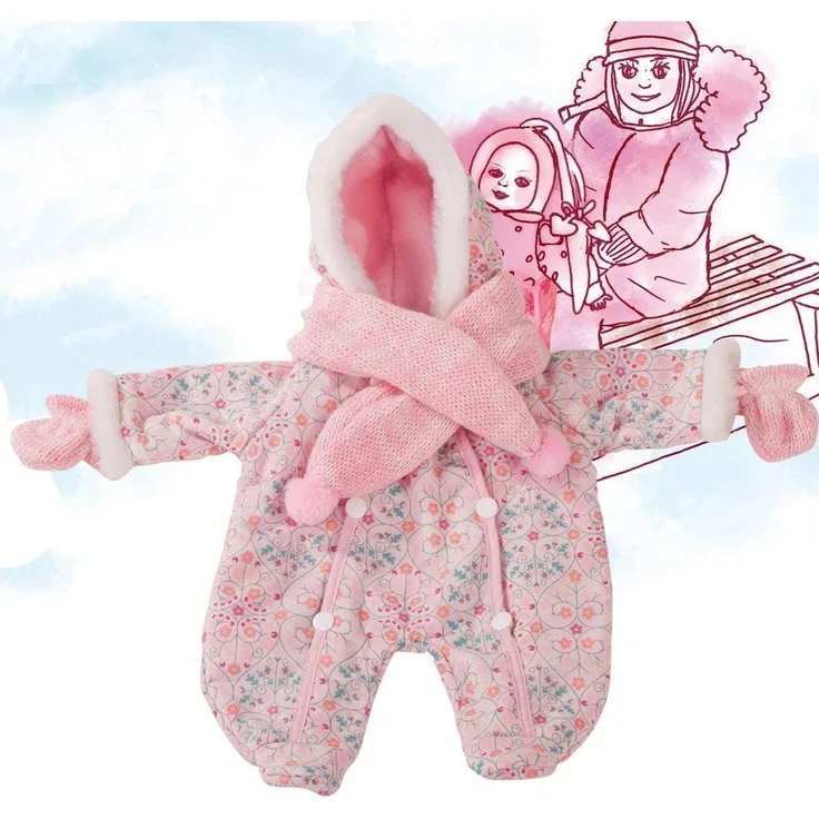 Götz 3402279 Schneeanzug warm eingepackt - Overall-Winterset Puppenbekleidung Gr. M - 3-teiliges Bekleidungs- und Zubehörset für Babypuppen 42 - 46 cm