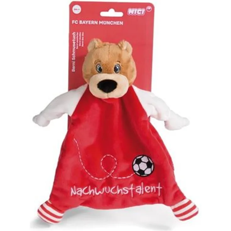 Nici 49084 Schmusetuch FC BAYERN MÜNCHEN Bär Berni 25x25cm