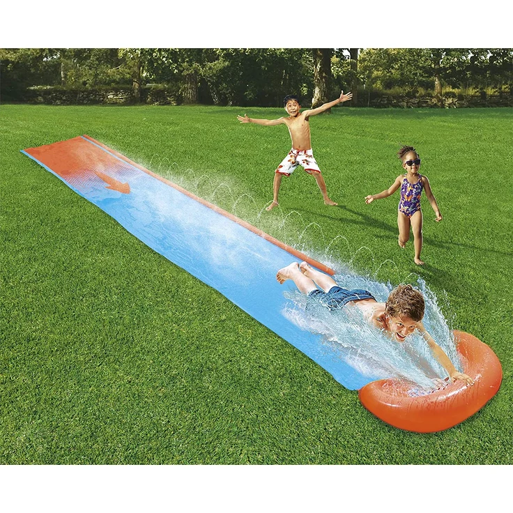 Bestway H2OGO! 'Single' Wasserrutsche, 488 x 82 cm, integrierter Wassersprinkler, einfacher Anschluss an Gartenschlauch – Bild 2