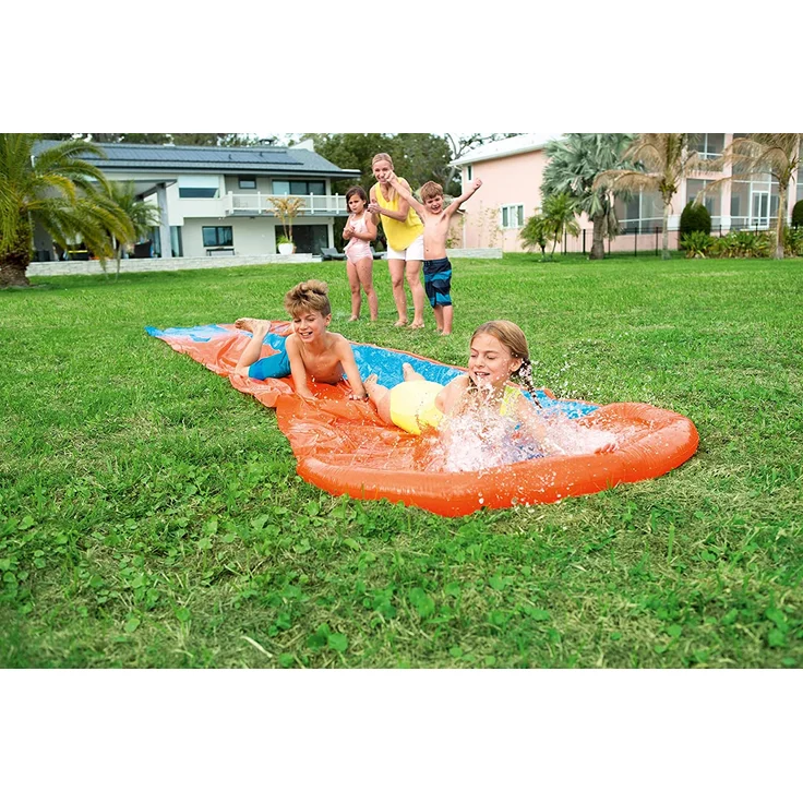 Bestway H2OGO! 'Double' Doppel-Wasserrutsche, 488 x 138 cm, integrierter Wassersprinkler, einfacher Anschluss an Gartenschlauch – Bild 9