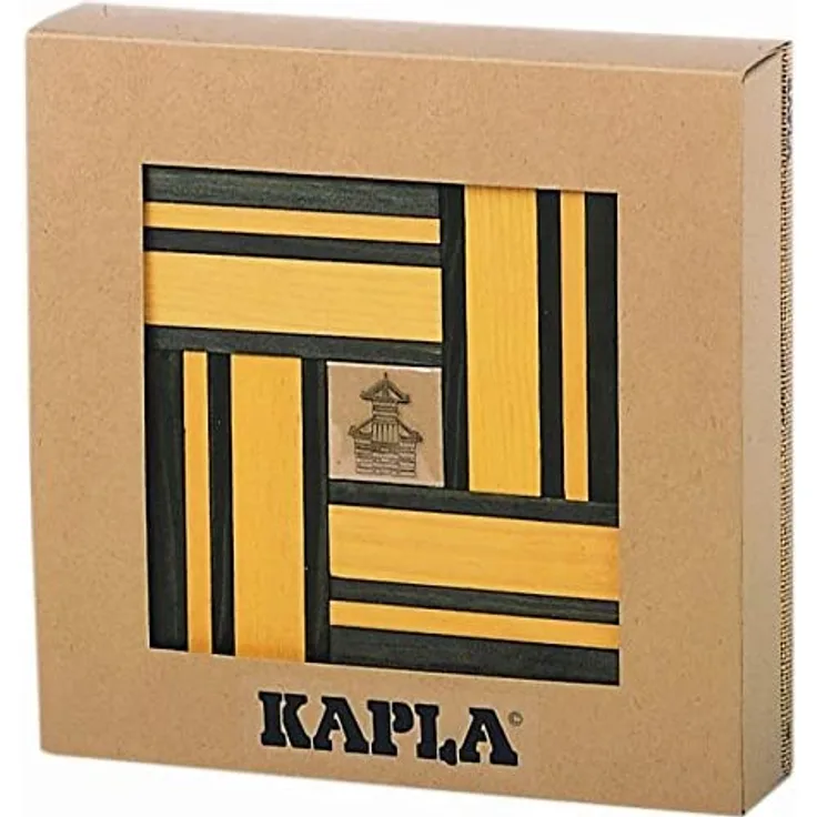 KAPLA® 40 Steine "Buch und Farben" grün und gelb