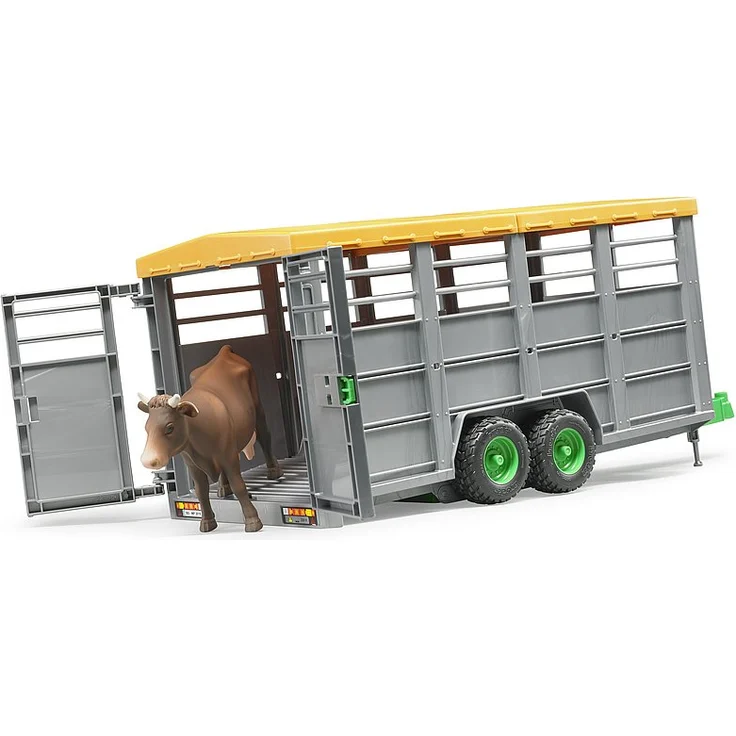 Bruder 02227 'Viehtransportanhänger mit 1 Kuh', abnehmbares Dach, 48 x 17 x 20 cm, ab 3 Jahren - Preisvergleich – Bild 2