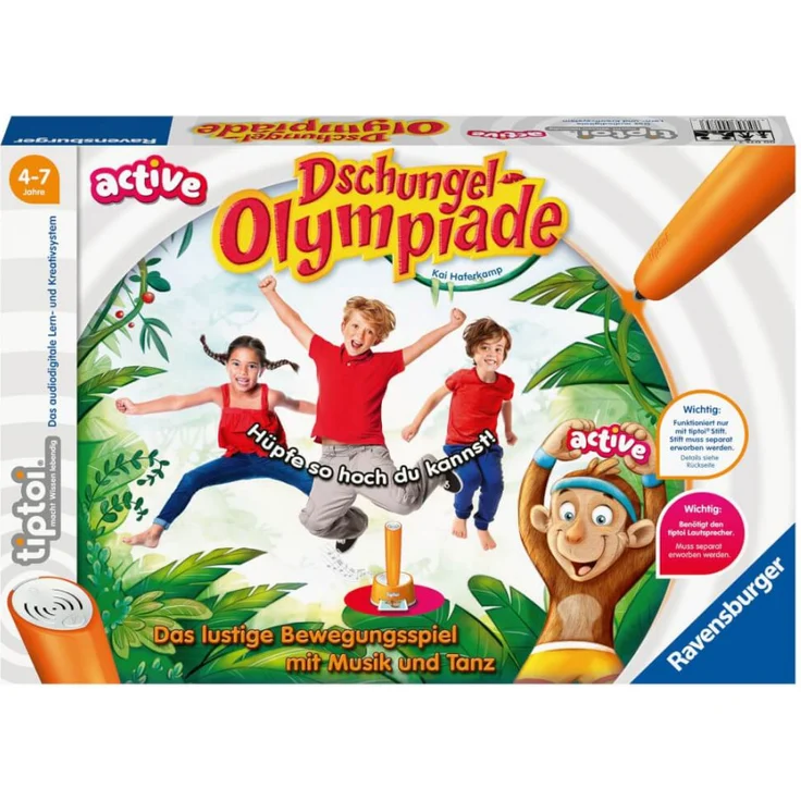 Ravensburger tiptoi active Dschungel-Olympiade, Tiptoi Stift und Lautsprecher nicht enthalten – Bild 1