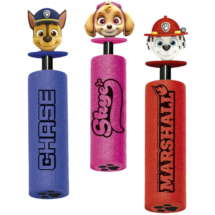 PAW PATROL FOAM SHOOTER Wasserspritze, ca. 26 cm, 5 cm, Reichweite ca. 6 m, Material: EPE - 1x Stück, zufällige Farbauswahl