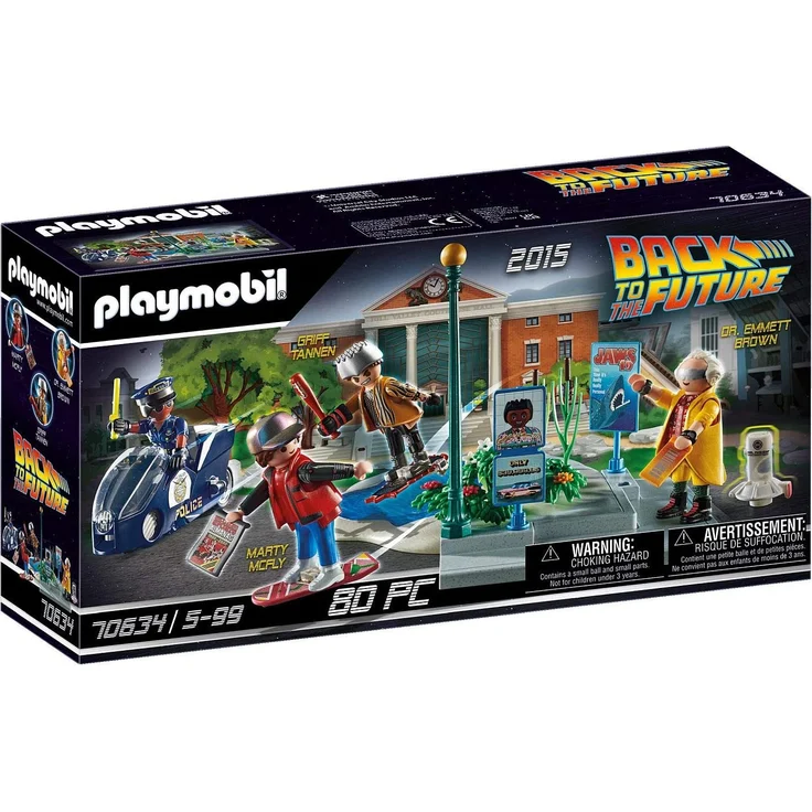 PLAYMOBIL Back to the Future 70634 'Back to the Future Part II Verfolgung mit Hoverboard', 80 Teile, ab 5 Jahren – Bild 1