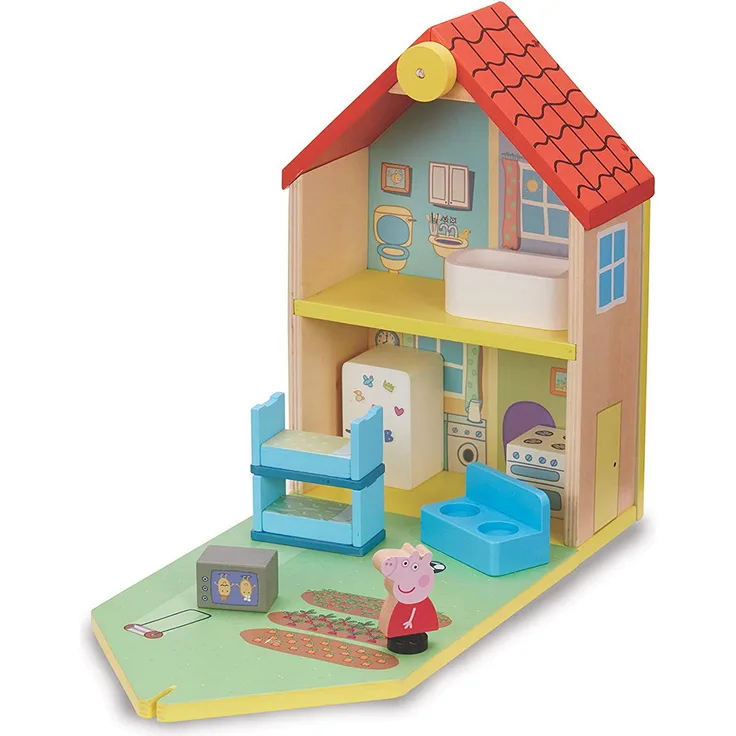 spielset Familienhaus Peppa Pig 30 cm Holz 7-teilig