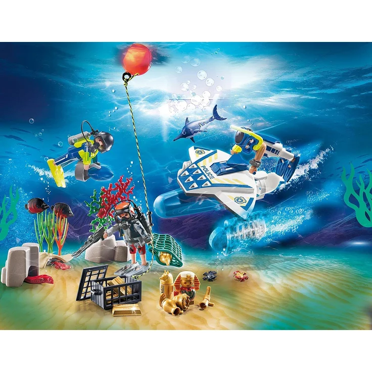 PLAYMOBIL City Action 70776 'Adventskalender Badespaß Polizeitaucheinsatz', 77 Teile, ab 4 Jahren – Bild 4