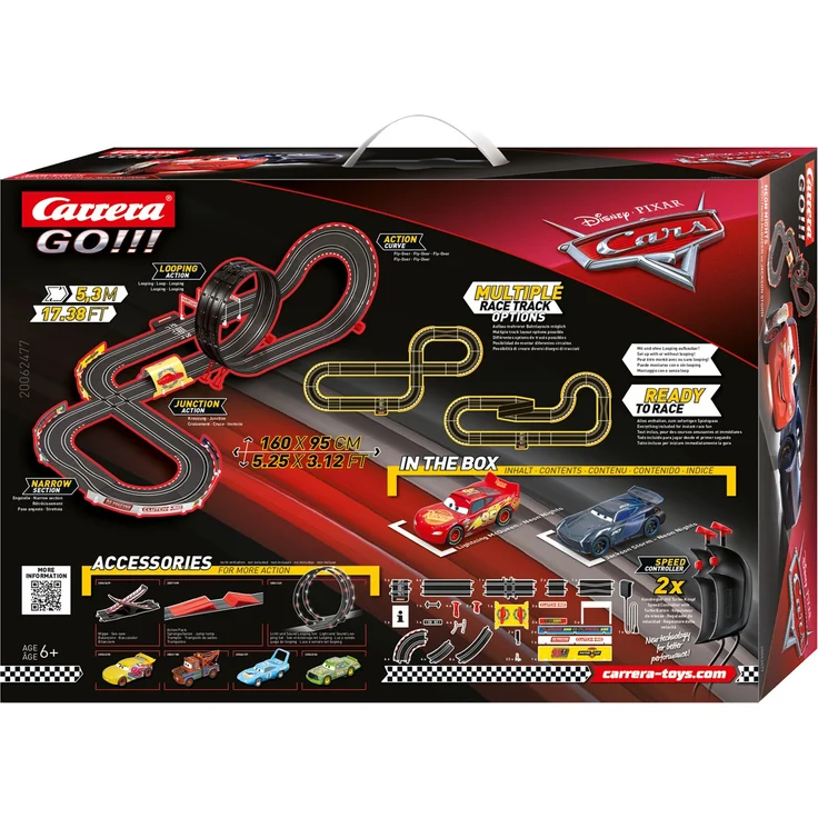 Carrera 20062477 GO!!! 'Disney Pixar Cars Neon Lights', Autorennbahn-Set, für 2 Spieler, 5,3 Meter Streckenlänge, Ab 6 Jahren, mit Lightning McQueen & Jackson Storm Spielzeugautos – Bild 2